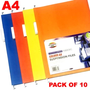 A4 Suspension Files Storage in Filing Cabinet Hanging File Insert Tabs Set of 10 - Picture 1 of 5