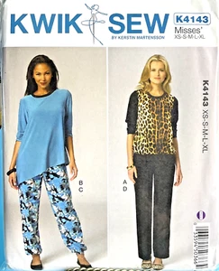 Kwik Sew Pattern K4143 Misses Sz, XS-XL Pull-On Tops and Pants - Picture 1 of 5