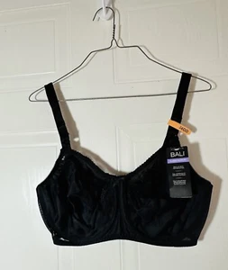 Blume Bali BH klassische Unterstützung Größe 36DD schwarze BHs Stickspitze - Bild 1 von 4