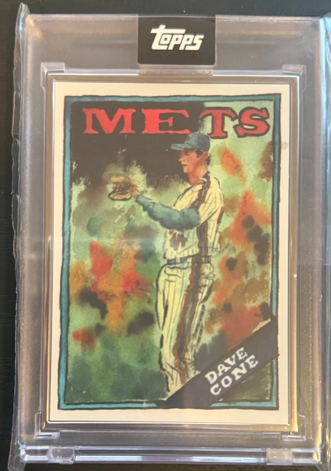 2021 David Cone #19 NY Mets 7/25 Artist ProofToppsX Spotlight70 (Andy Friedman) - Image 1 of 2