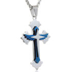 Fashion Cross Pendant Necklace Stainless Steel Unisex's Chain Crucifix Men Women