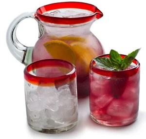 Orion Mexican Glassware Sangria Gift Set with Petite Pitcher and 2 Tumblers - Picture 1 of 4