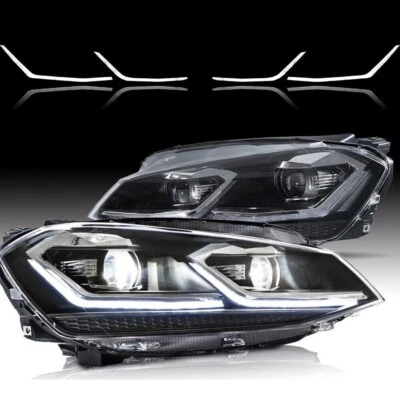 VLAND LED Projector Headlights For Volkswagen GOLF MK7.5 2017-2021 W/Sequential - Image 1 of 4