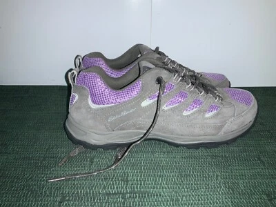 NEW Eddie Bauer Womens Suede Leather Low Top Hiking Shoe Brown/ Purple Size 9  - Image 1 of 4