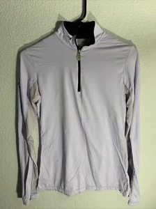 Kastel Denmark Small Purple Nylon Long Sleeve 1/4 Zip Sun Shirt Two Tone Flag - Picture 1 of 7