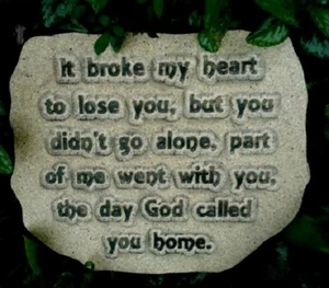 It broke my heart mold concrete plaster memorial garden mould 13" x 11" x 3/4" - Picture 1 of 2