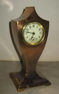 Rare Antique Ansonia Bronze Art Nouveau Metal Desk Clock. U.S.A. Working - Picture 1 of 7