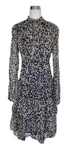 Worth Women's Midi Dress 100% Silk Floral Sleeves Chiffon  NWT $598.00 Size 10 M