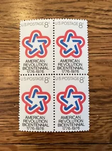 Block of 4 Bicentennial Revolution U.S. Stamps - Picture 1 of 1