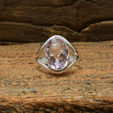 Mozzafiato Rosa Kunzite Gemma 925 Argento Sterling Mano Anello Tutte le Taglie