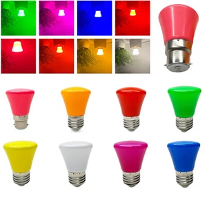 Bombillas LED E27 B22 2W 220V 240 V rojo amarillo azul multicolor decoración de fiesta - Imagen 1 de 21