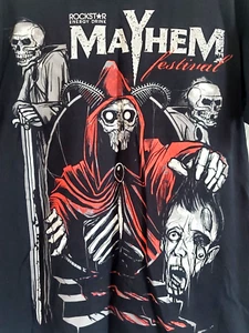 Rockstar Energy Drink Md T-Shirt Mayhem Festival Tour Skulls Reaper Severed Head - Picture 1 of 7