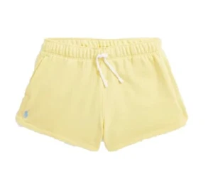 Polo Ralph Lauren Girl’s Size 8-10 Medium Logo Terry Shorts in Yellow New - Picture 1 of 3