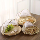 Bamboo Woven Circular Net Cover Storage Tray Summer Food Insect Proof Baskets