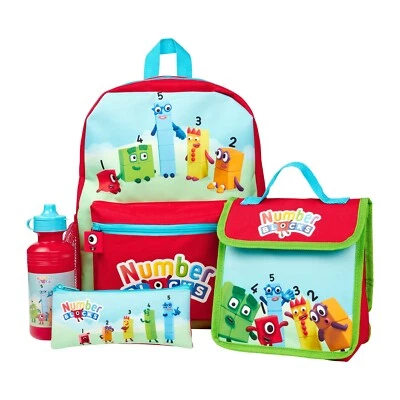 Numberblocks Kids Backpack 4 Pc School Set Lunch Bag,Water Bottle & Pencil Case - Image 1 of 4