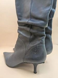 Botas de cuero para mujer de cuero azul vintage Bronx botas de tacón de gatito talla 10 - Imagen 1 de 9