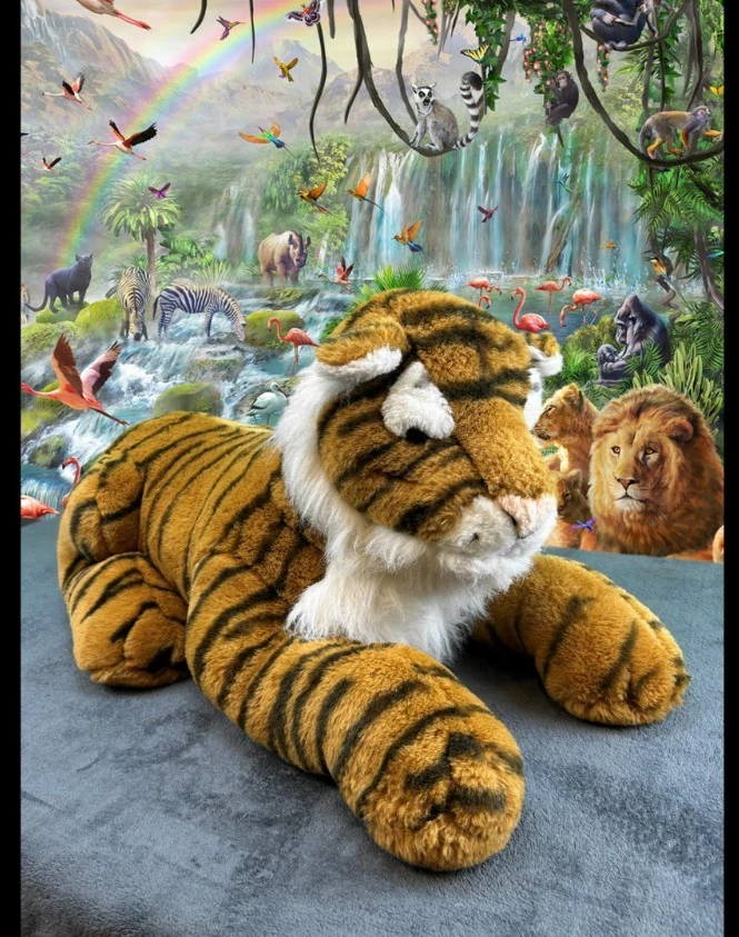 Peluche realista raro tigre león peluche extra grande único casi nuevo relleno Foto 1 de 4