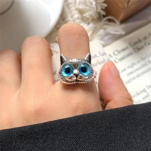 Anello Gatto Argento Carino Regolabile Moda Gioielli Regalo per Donna Accessori - Foto 1 di 24