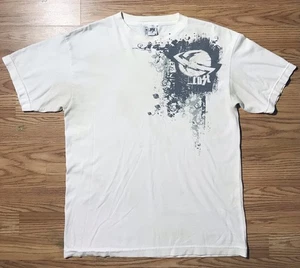 Vintage 90s Lost Enterprises Mens M T-Shirt White All Cotton Graphic Print Logo - Picture 1 of 9