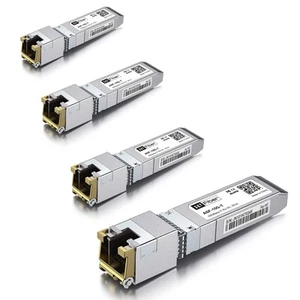 H!Fiber 4 Pack 10Gb SFP+ to RJ45 Module, 80 Meter, 10Gbase-T Ethernet SFP+ Co... - Picture 1 of 6