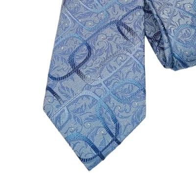 Concepts by Claiborne шелковый галстук мужской 61 «синий сплетенный цветочный геометрический классический новый - Изображение 1 из 3