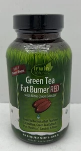 Irwin Natural Green Tea Fat Burner RED 75 Gels - Picture 1 of 6