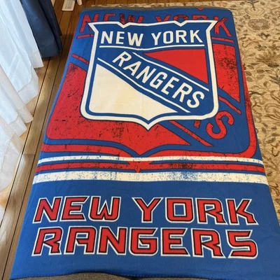 New York Rangers Logo Spellout NHL Throw Blanket  50”x60” 2016 Design Northwest - Image 1 of 4