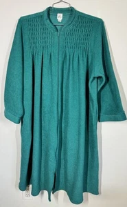 Miss Elaine Essentials Terry Cloth Long Full Zip Robe Pockets Pintucked Size 3X - Picture 1 of 9