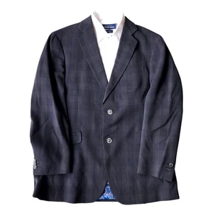 Etro Blazer Uomo 54 Blu Navy Rigato Cotone Viscosa Seta Foderato Cappotto Sportivo Italia - Foto 1 di 24