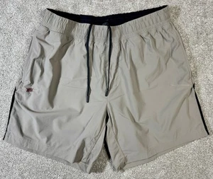 RHONE Men’s Athletic Shorts-TAN-Zip Pockets-Lined Comfort-Size L - Picture 1 of 11