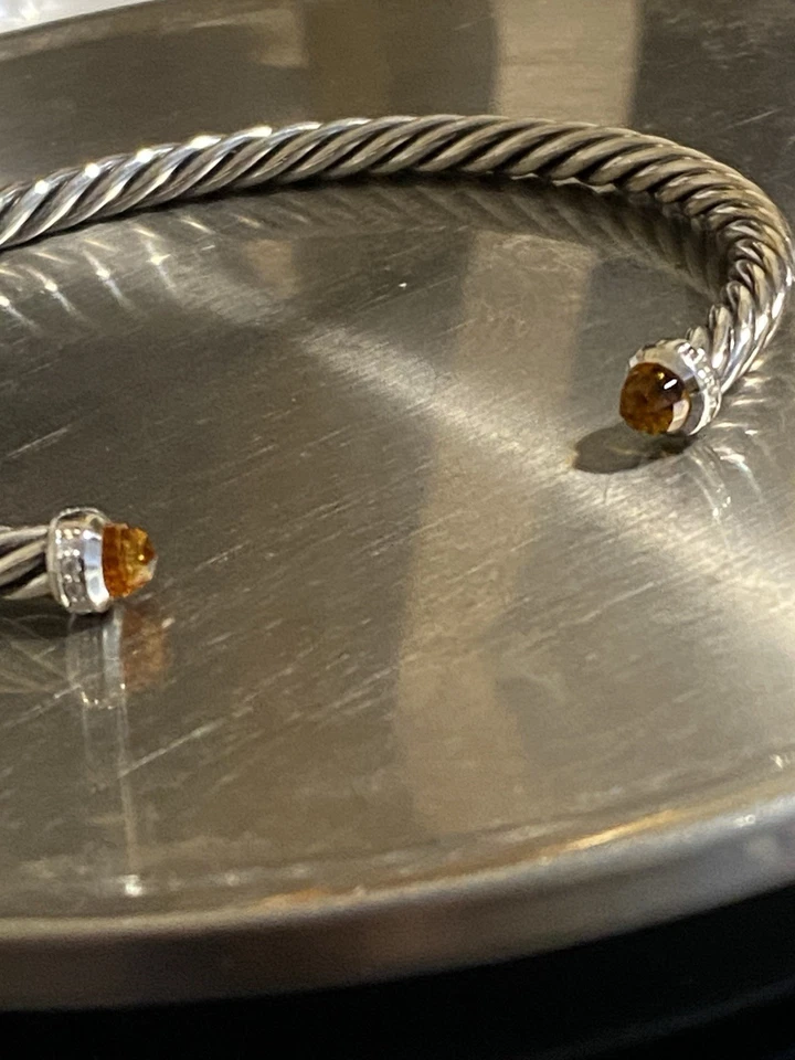 Brazalete David Yurman 4 mm plata de ley FLEX citrino mediano Foto 1 de 4