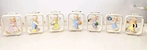 7 Estatuillas de porcelana vintage Geo Z Lefton niño de la semana lunes domingo 1955 - Imagen 1 de 24