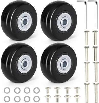 4 Stück Gepäck Koffer Ersatz Räder Achsen OD 50mm Reparatur Mute Gummi Rollen DE - Bild 1 von 4