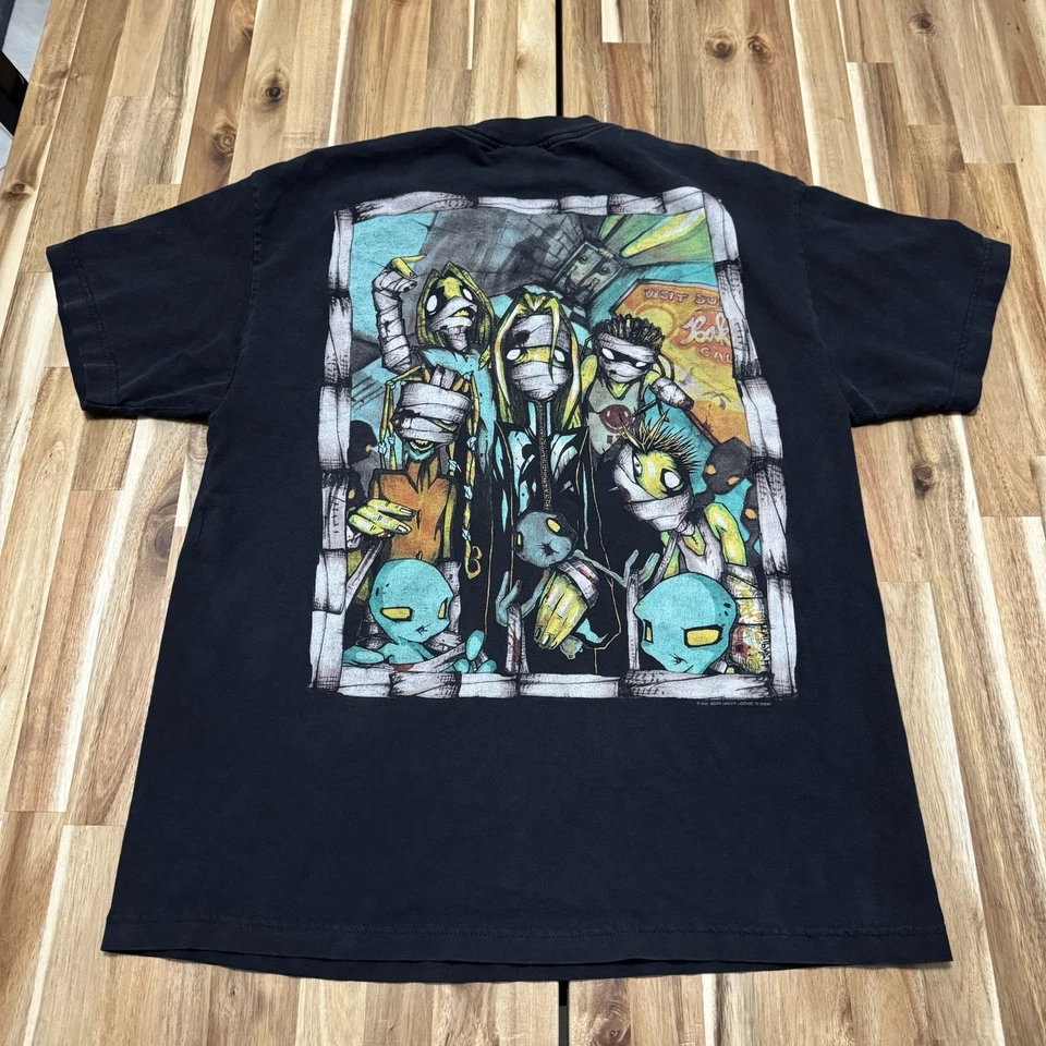 Camisa Korn De Colección Para Hombres L Negra Etiqueta Gigante Banda Heavy Metal Grunge Y2K 2001 Foto 1 de 4