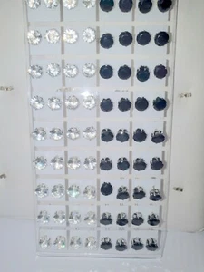 Joblot of 36 Pairs Black & white round 8mm Crystal stud Earrings - New wholesale - Picture 1 of 6