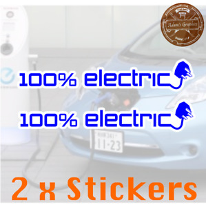 100% Electric Car Vehicle EV Sticker - UK socket charging plug in battery