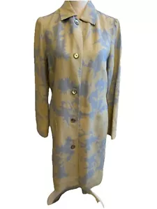 Sigrid Olsen GORGEOUS Blue Tan Floral Linen Blend Long Jacket Duster . SZ 6 EUC - Picture 1 of 7