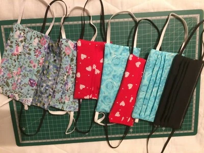 Face Mask (Pack 4)Cotton Reusable Washable, various colours, elastic ear loops,  - Image 1 of 2