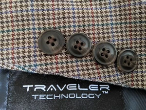 50 52R Red Brown Blue Tweed Tooth Over Check 4-SEASON Sport Coat Blazer Jacket - Picture 1 of 7