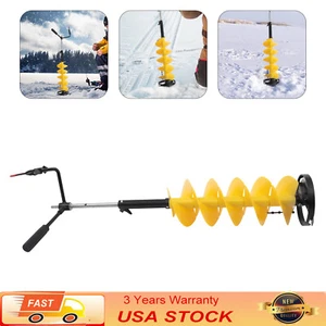 Broca sinfín de 8" con varilla de extensión ajustable de 14 pulgadas clips de taladro eléctrico peces de hielo - Imagen 1 de 20