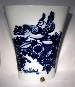 JARRÓN ROSENTHAL STUDIO LINE BJORN WINBLAD 13" AZUL COBALTO PAVO REAL PÁJARO - Imagen 1 de 4