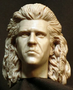 A-54 MEL GIBSON "BRAVEHEART" CUSTOM RESIN HEAD SCULPT Action figures 1/6 scale - Foto 1 di 3