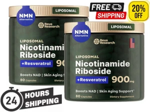 NAD+ nicotinamide 900mg Supplement Caps for Skin Aging Support Energy and Focus - Picture 1 of 9