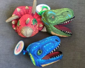 3 Count Lot Dinosaur 4" Long Plush Stuffed Clip Keychain by Nanco NWT - Picture 1 of 7