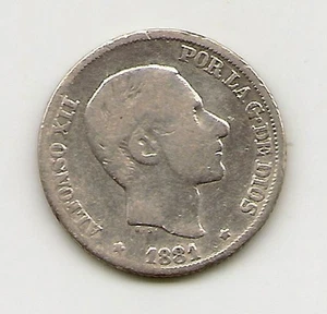 Alfonso XII 10 Centavos 1881 Manila NL333 - Picture 1 of 2