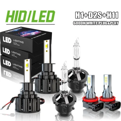 For Acura TSX 2004 2005 2006 2007 2008 LED HID Headlights Hi/Low +Fog Light Kit - Image 1 of 4