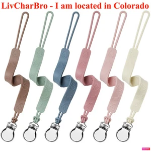 6 Pack Silicone Pacifier Clip Baby Teether Clips 6 Colors - Picture 1 of 5