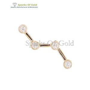 Aretes de oro amarillo de 14k con constelación de diamantes joyería fina regalo para mujer - Imagen 1 de 5
