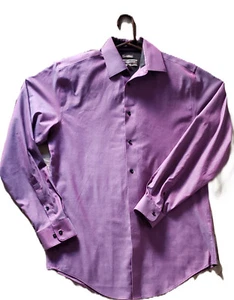Joseph Abboud Non Iron Slim Fit Dress Shirt Men's Size 15 Purple Long Sleeve - Picture 1 of 13
