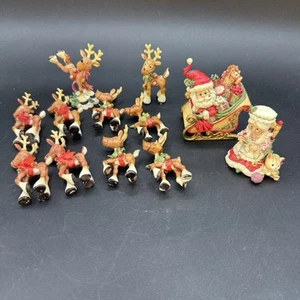 Vintage Enesco North Pole Village Sandy Zimnicki Mrs. Santa Claus 9 (10) renna gatto - Foto 1 di 22
